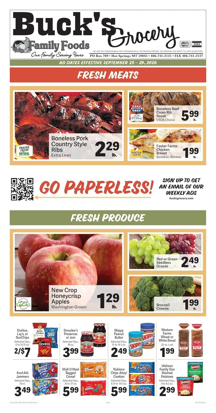 Buck's Grocery Weekly Ad September 23 - 29, 2026