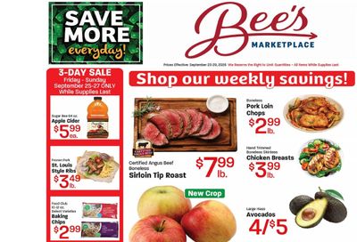Bee's Marketplace Weekly Ad September 23 - 29, 2026