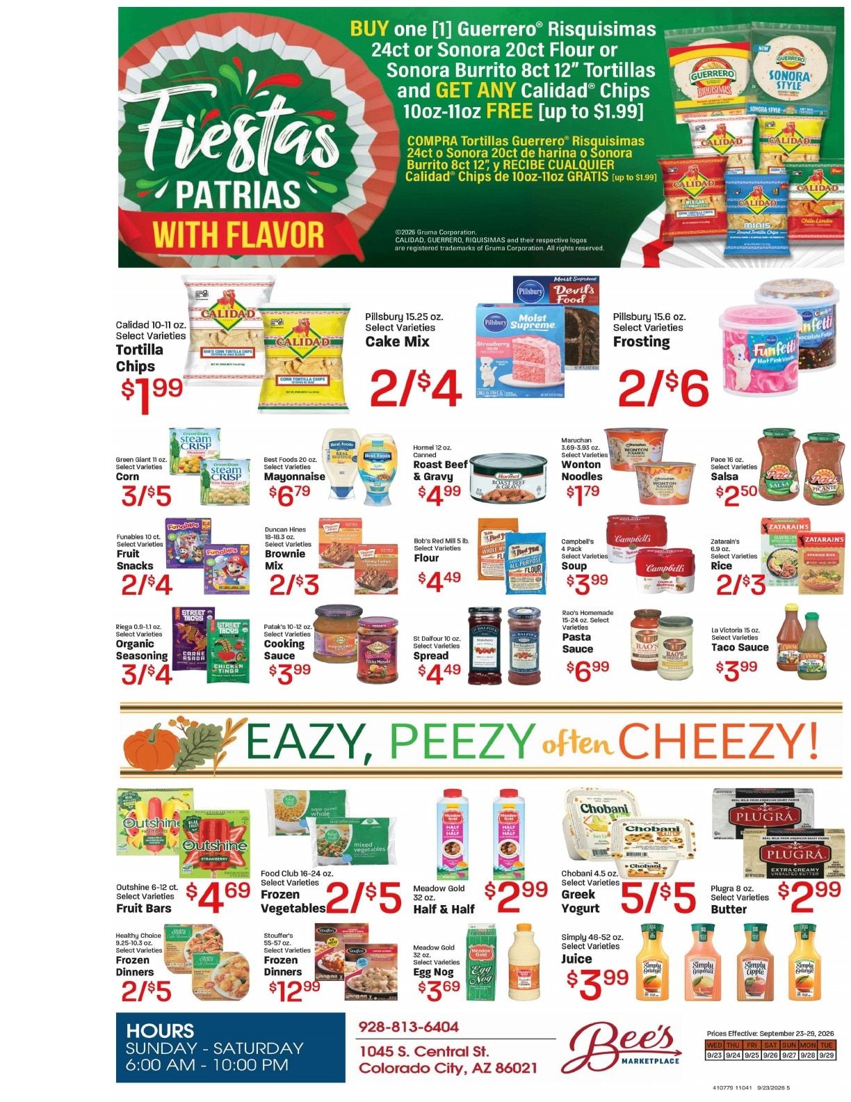 Bee's Marketplace Weekly Ad September 23 - 29, 2026