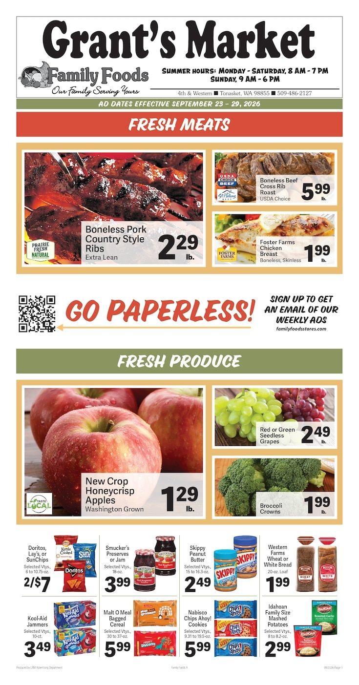Grant's Family Foods Weekly Ad September 23 - 29, 2026