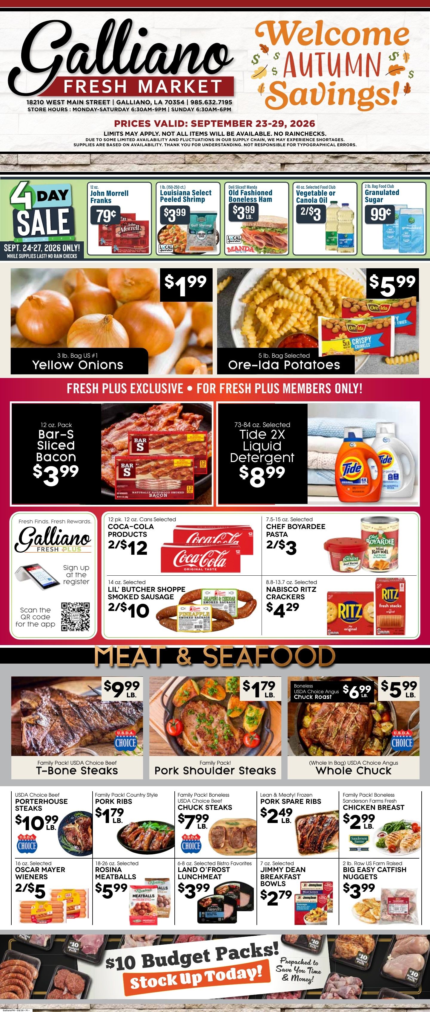 Galliano Fresh Market Weekly Ad September 23 - 29, 2026