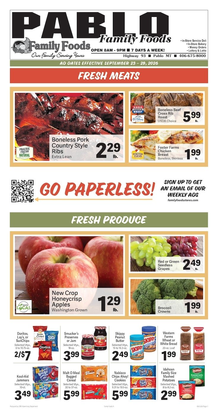 Pablo Family Foods Weekly Ad September 23 - 29, 2026