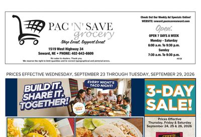 Pac N Save Weekly Ad September 23 - 29, 2026