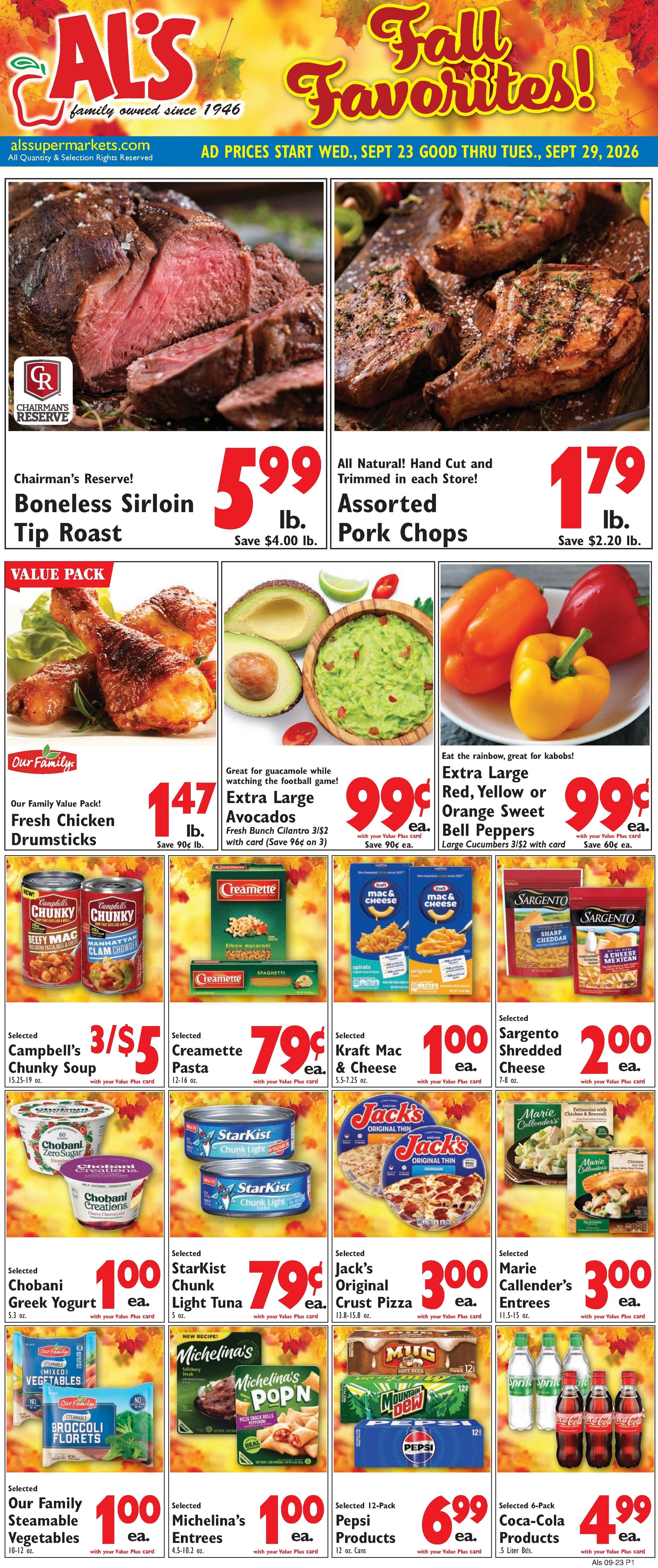 Al's Supermarket Weekly Ad September 23 - 29, 2026
