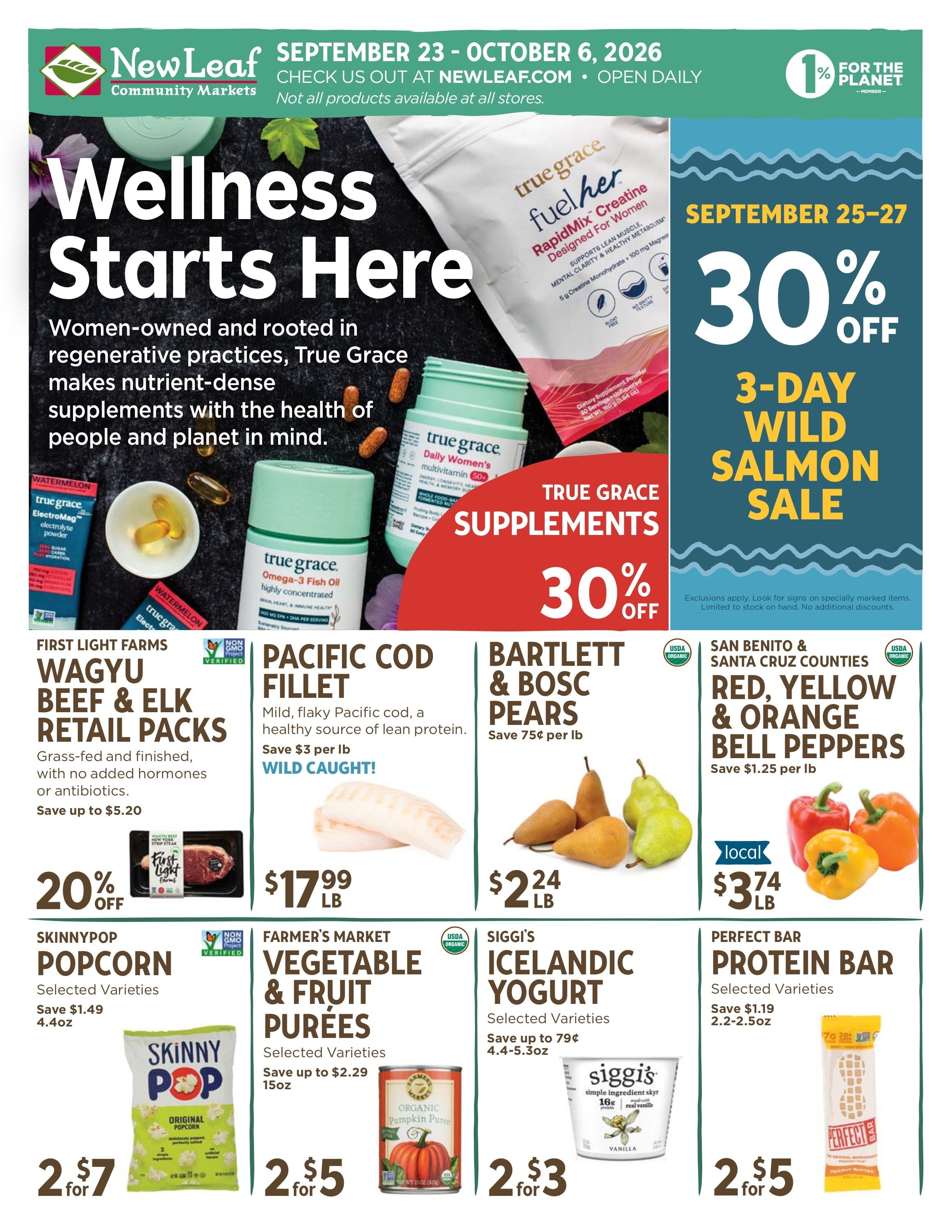 New Leaf Community Markets Weekly Ad September 30 - October 6, 2026