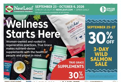 New Leaf Community Markets Weekly Ad September 30 - October 6, 2026
