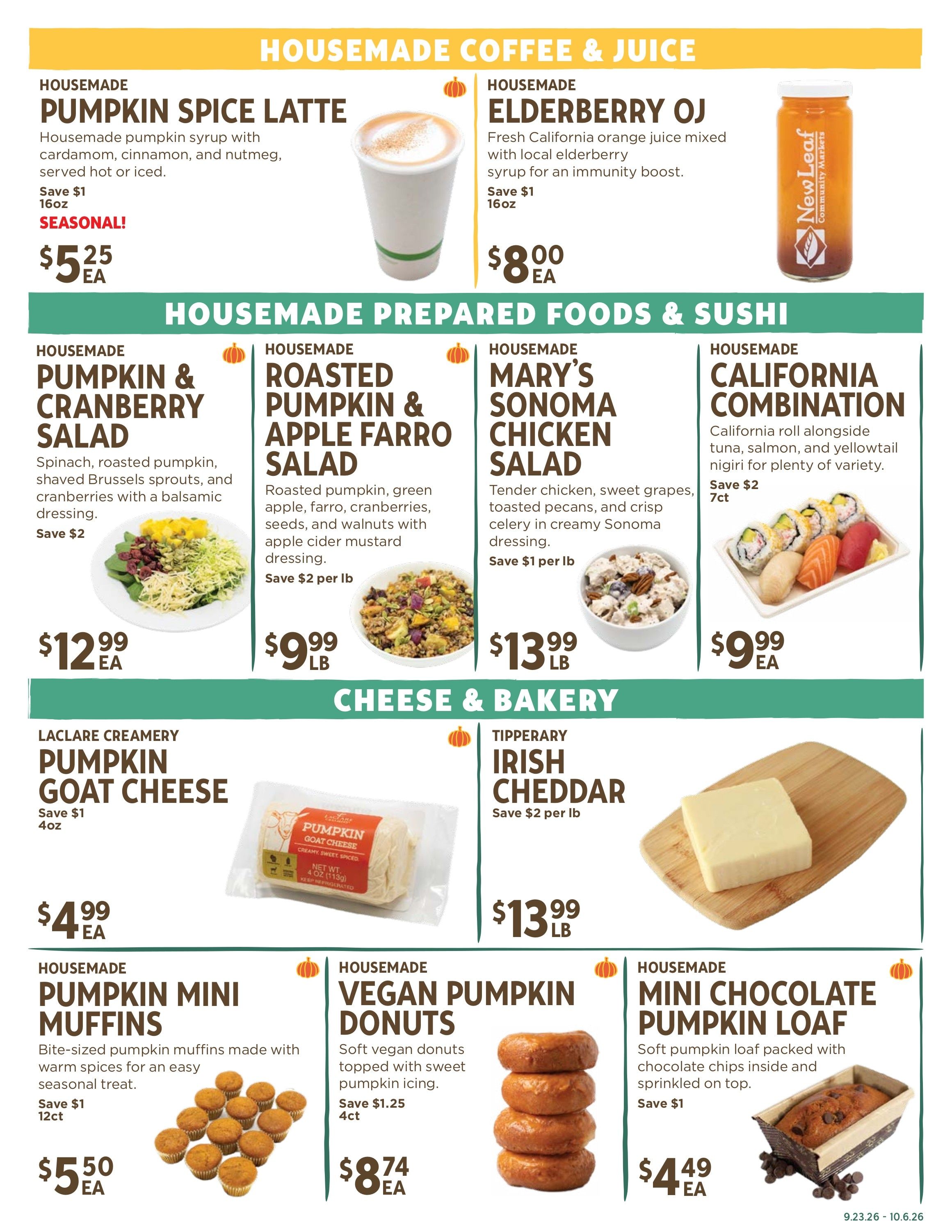 New Leaf Community Markets Weekly Ad September 30 - October 6, 2026