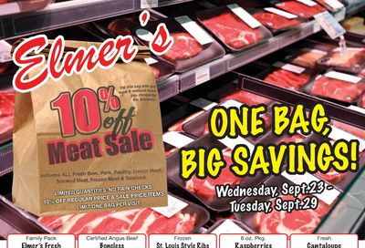 Elmer's County Market Newspaper Weekly Ad September 23 - 29, 2026