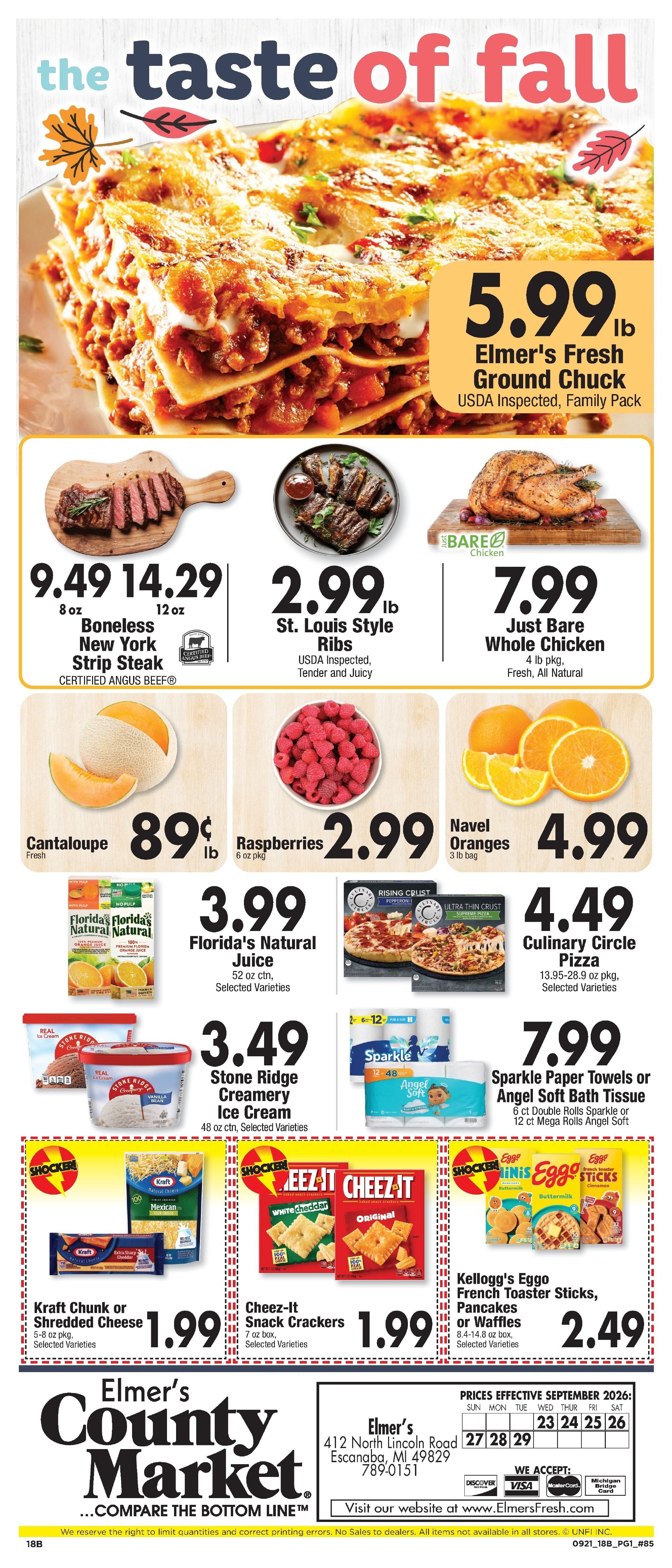Elmer's County Market Weekly Ad September 23 - 29, 2026