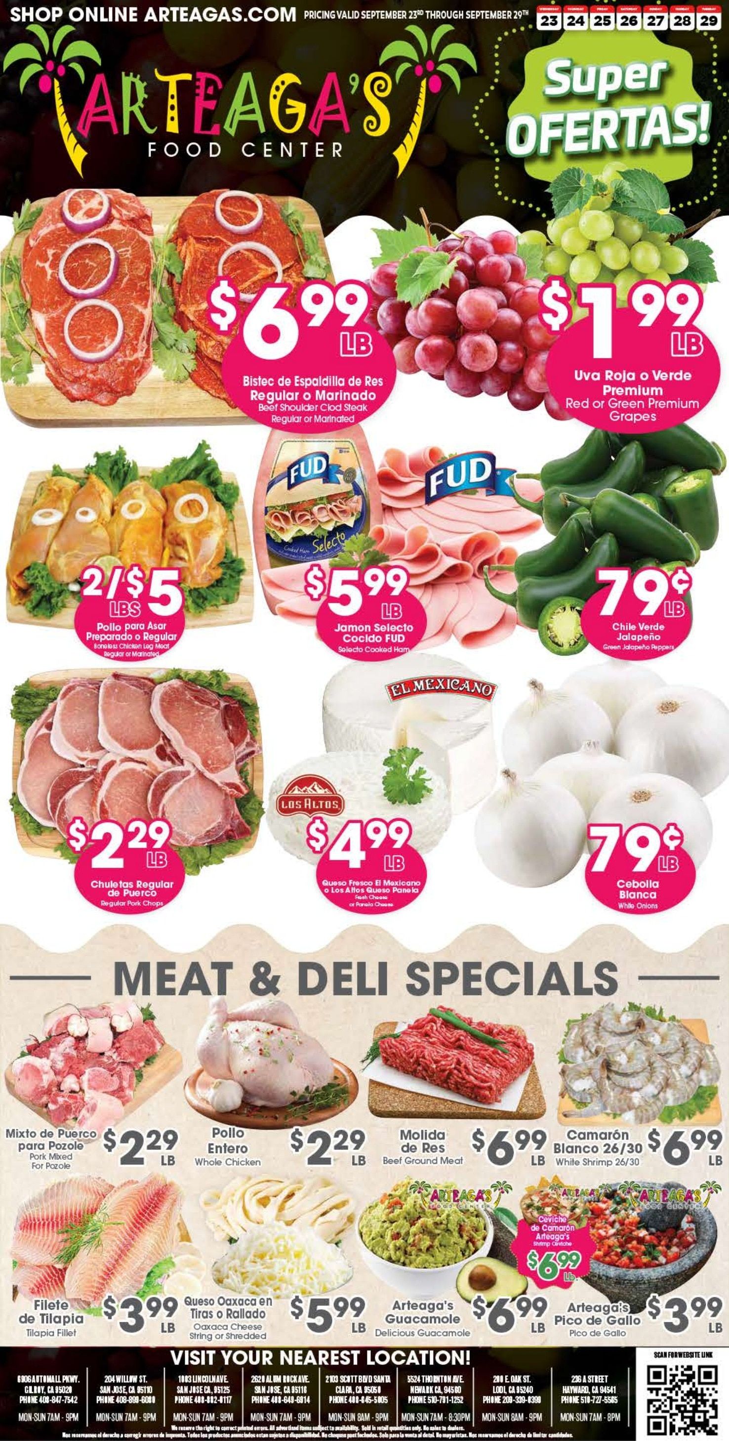 Arteaga's Food Center Weekly Ad September 23 - 29, 2026