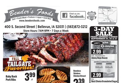 Bender's Foods (Bellevue, IA) Weekly Ad September 23 - 29, 2026