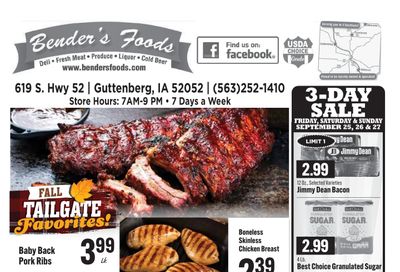 Bender's Foods (Guttenberg, IA) Weekly Ad September 23 - 29, 2026