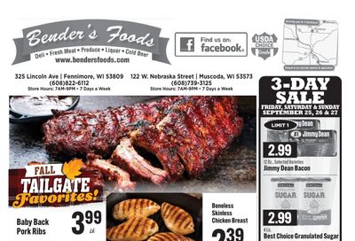 Bender's Foods (Wisconsin) Weekly Ad September 23 - 29, 2026