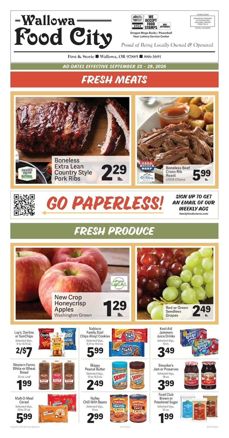Wallowa Food City Weekly Ad September 23 - 29, 2026