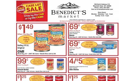 Benedict's Market Weekly Ad September 23 - October 6, 2026