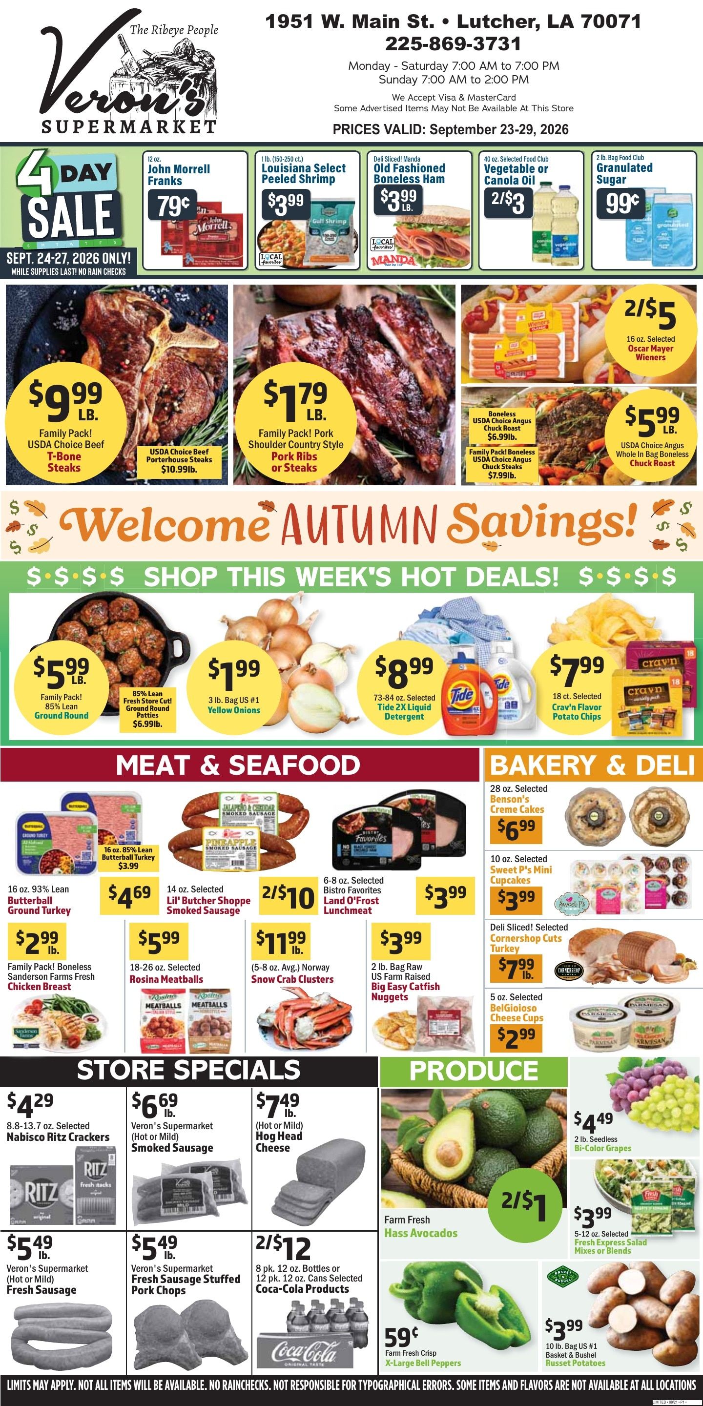 Veron's Supermarket Weekly Ad September 23 - 29, 2026