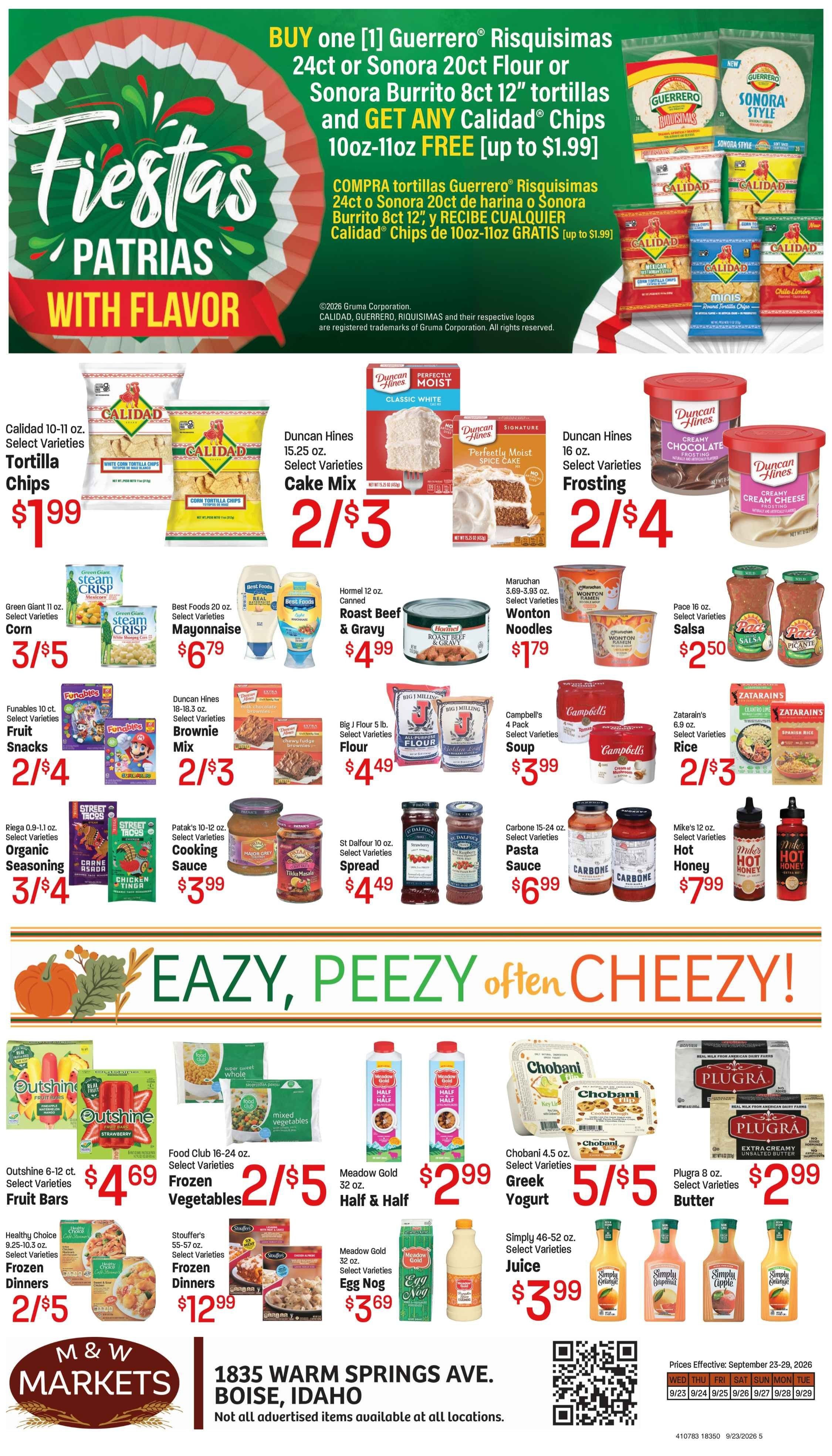 M&W Markets (Boise, ID) Weekly Ad September 23 - 29, 2026