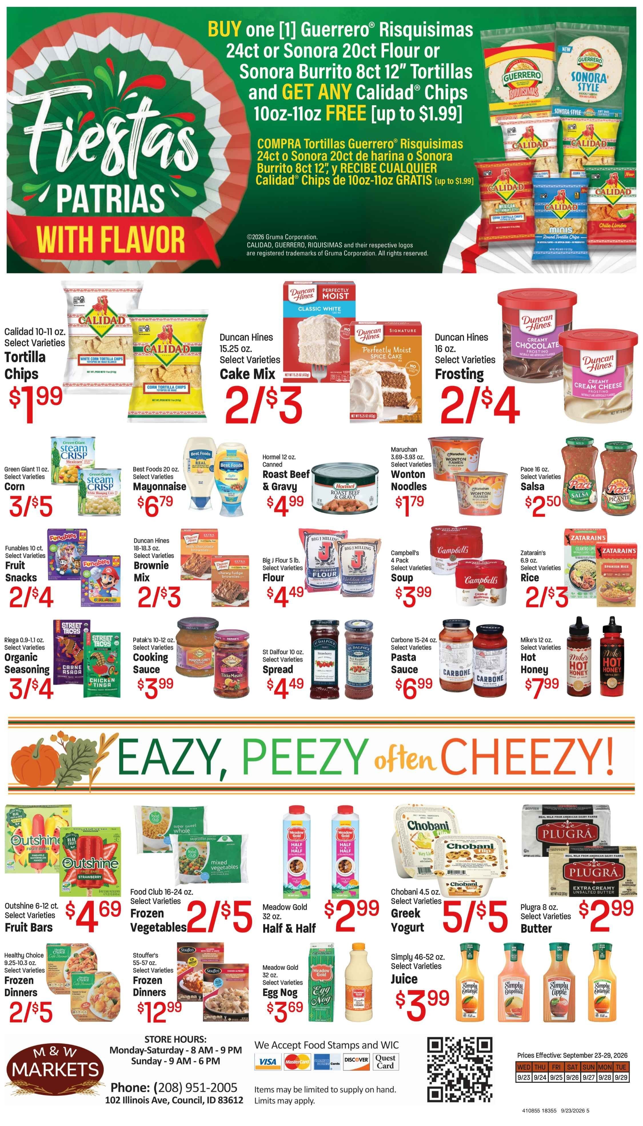 M&W Markets (Council, ID) Weekly Ad September 23 - 29, 2026