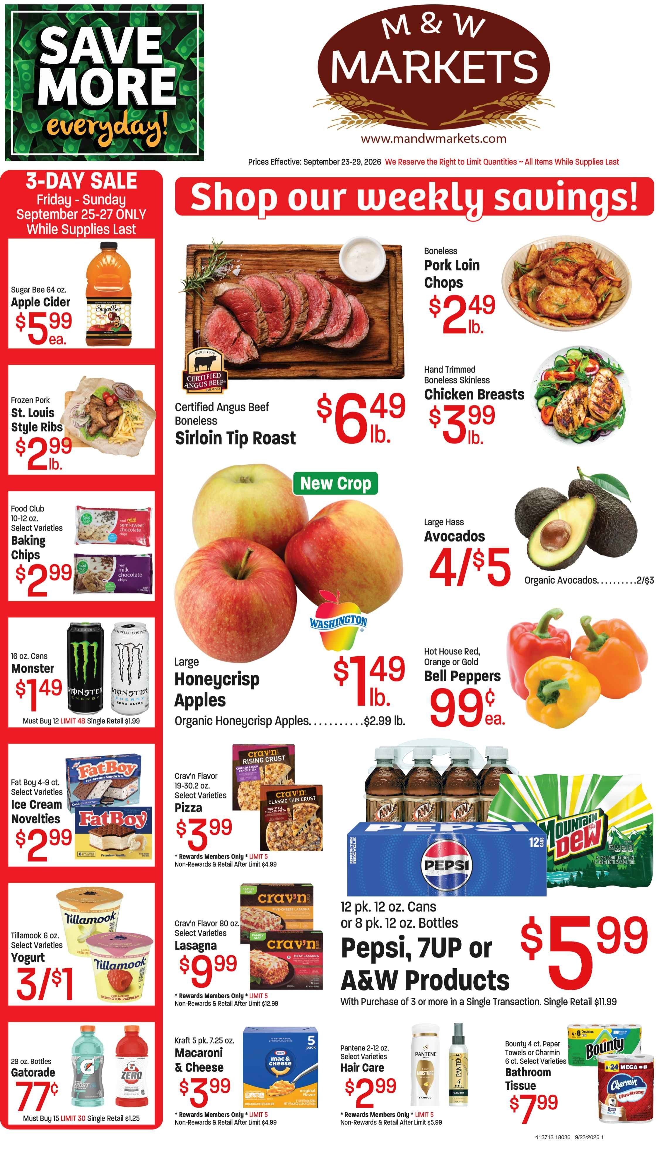 M&W Markets (Filer, ID) Weekly Ad September 23 - 29, 2026