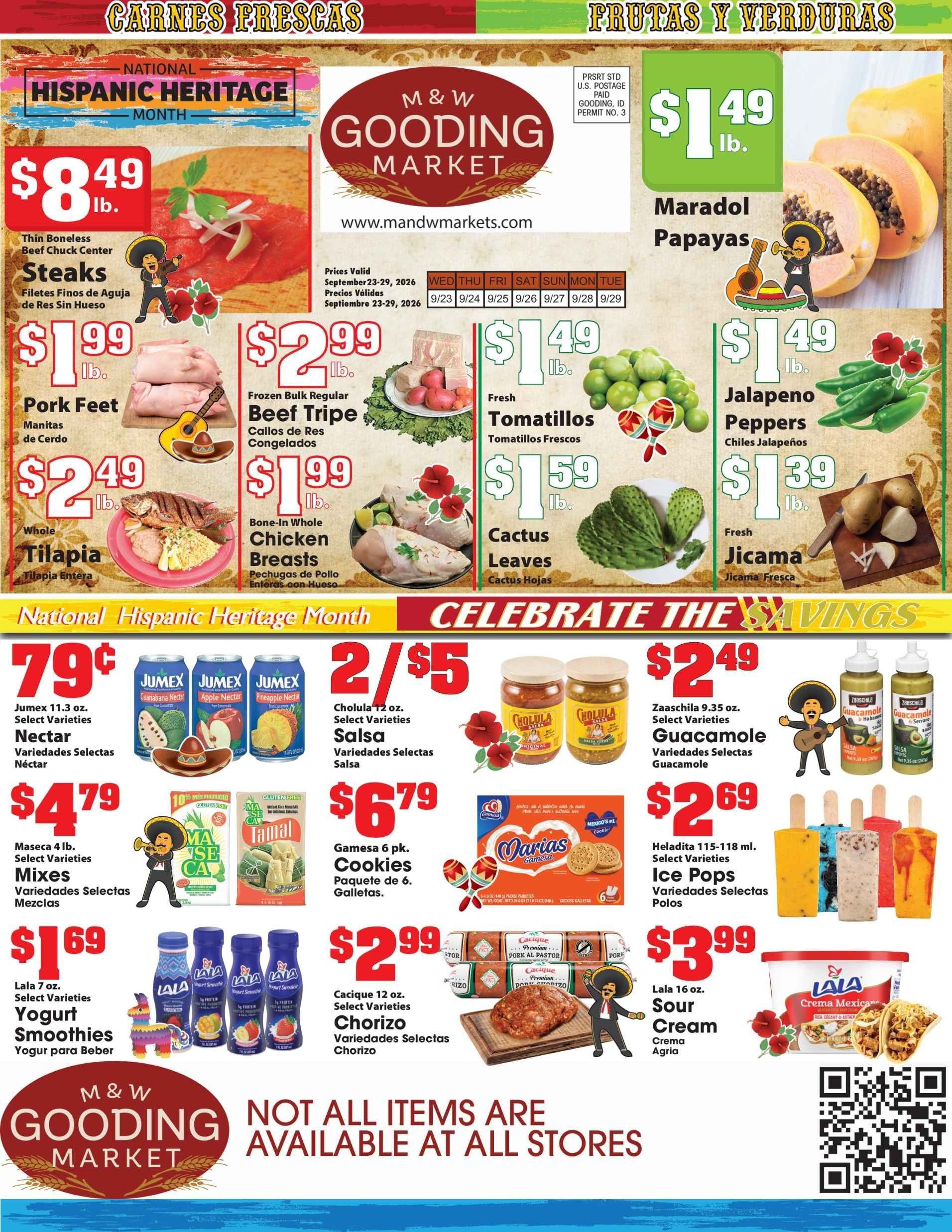 M&W Markets (Gooding, ID) Weekly Ad September 23 - 29, 2026