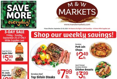 M&W Markets (Parma, ID) Weekly Ad September 23 - 30, 2026