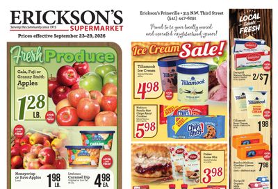 Erickson's Thriftway Weekly Ad September 23 - 29, 2026