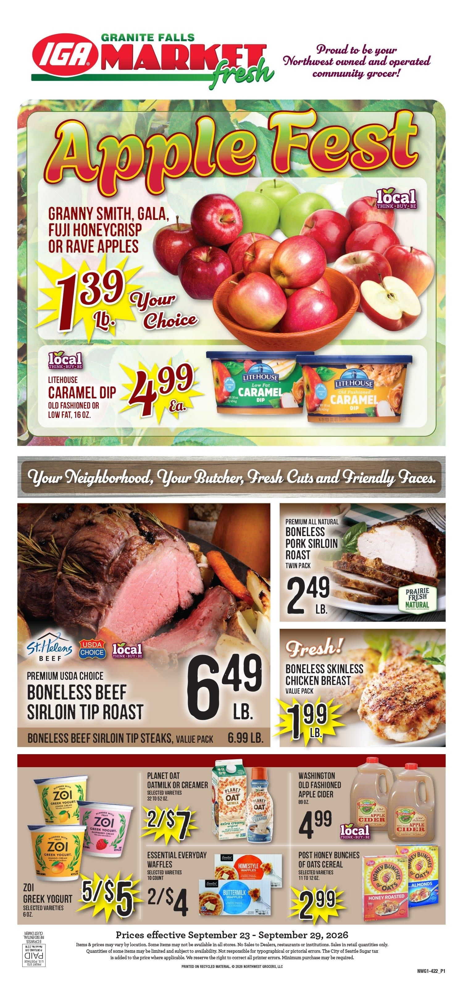 Granite Falls IGA Weekly Ad September 23 - 29, 2026