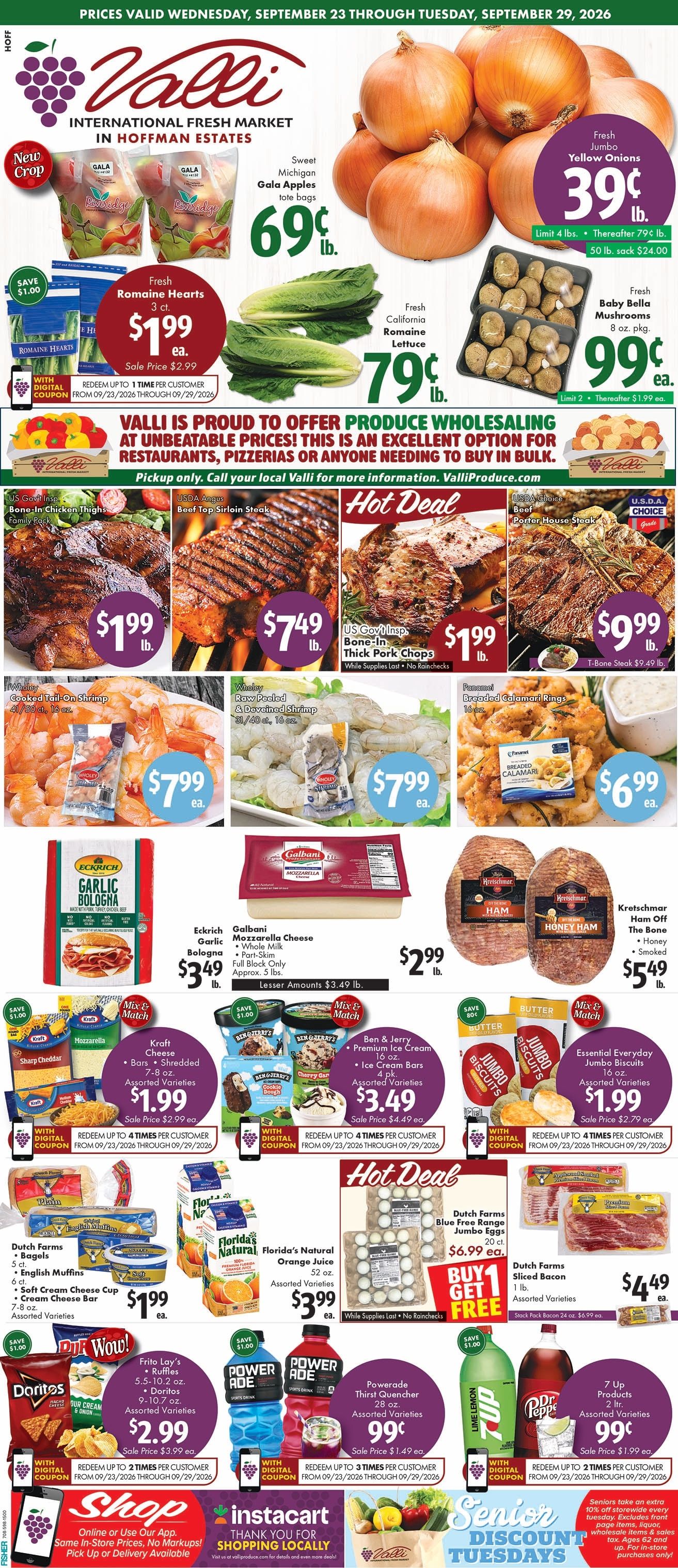 Valli Produce (Hoffman Estates, IL) Weekly Ad September 23 - 29, 2026