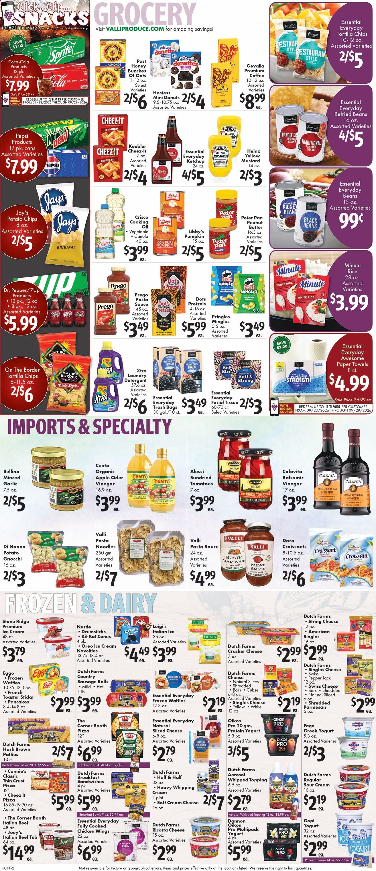 Valli Produce (Hoffman Estates, IL) Weekly Ad September 23 - 29, 2026