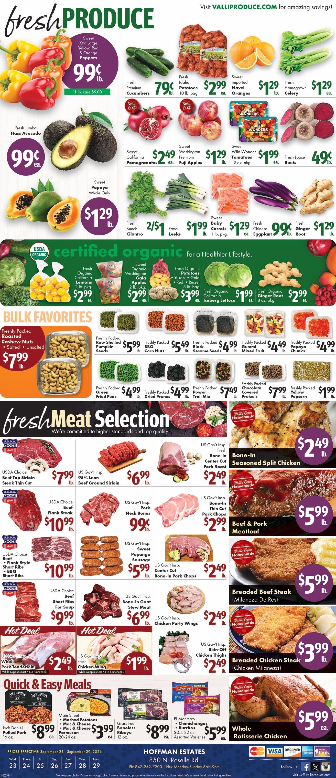Valli Produce (Hoffman Estates, IL) Weekly Ad September 23 - 29, 2026