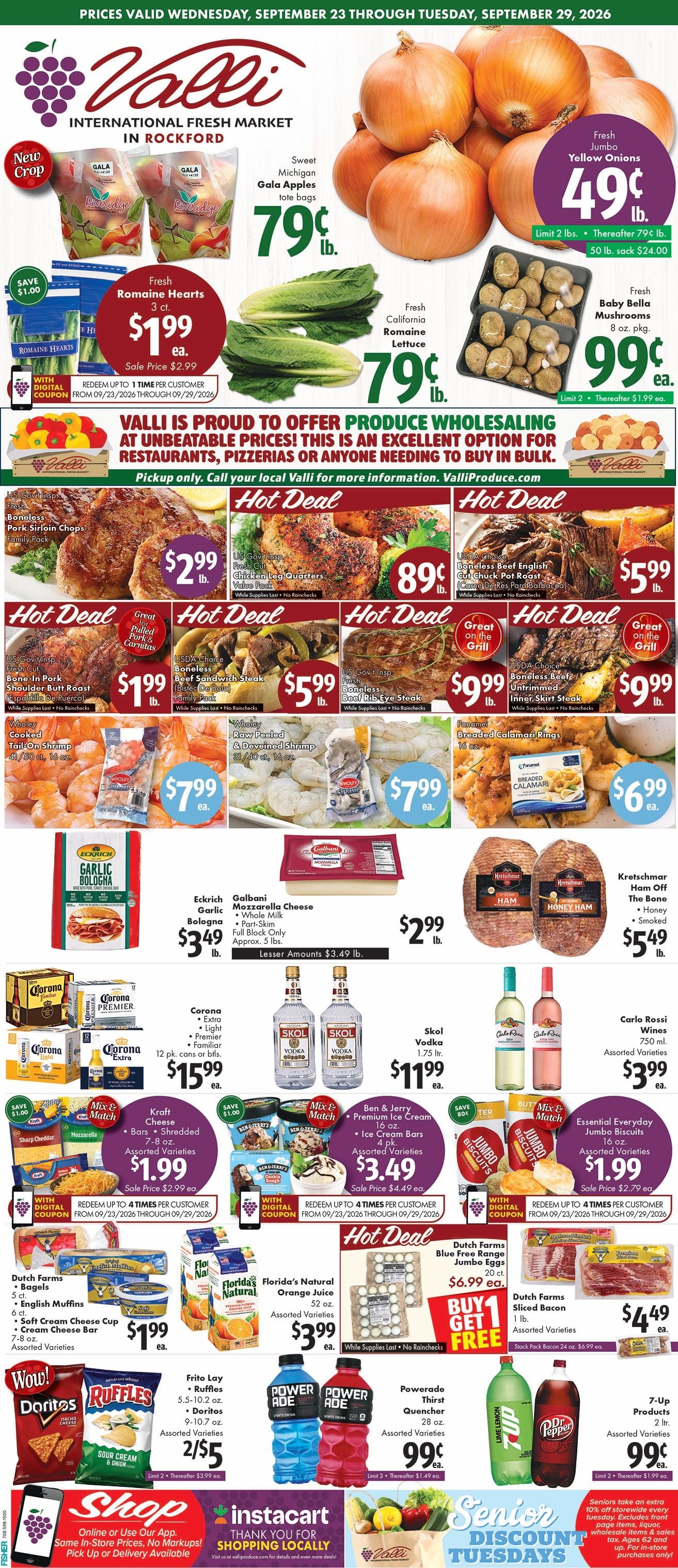 Valli Produce (Rockford, IL) Weekly Ad September 23 - 29, 2026