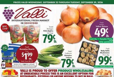 Valli Produce (Rockford, IL) Weekly Ad September 23 - 29, 2026