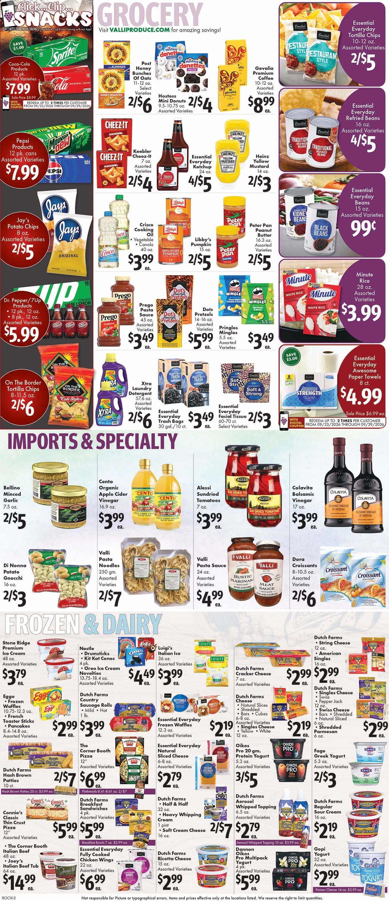 Valli Produce (Rockford, IL) Weekly Ad September 23 - 29, 2026