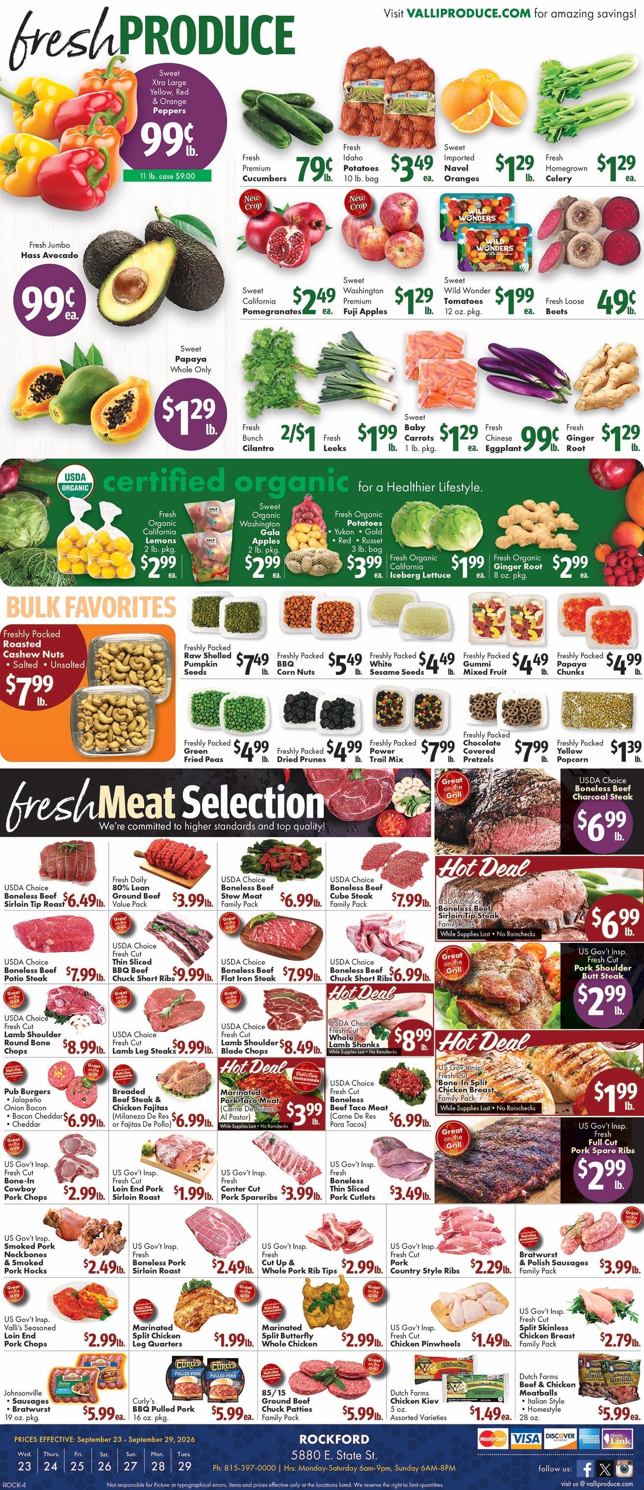 Valli Produce (Rockford, IL) Weekly Ad September 23 - 29, 2026