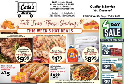 Cade's Market Weekly Ad September 23 - 29, 2026