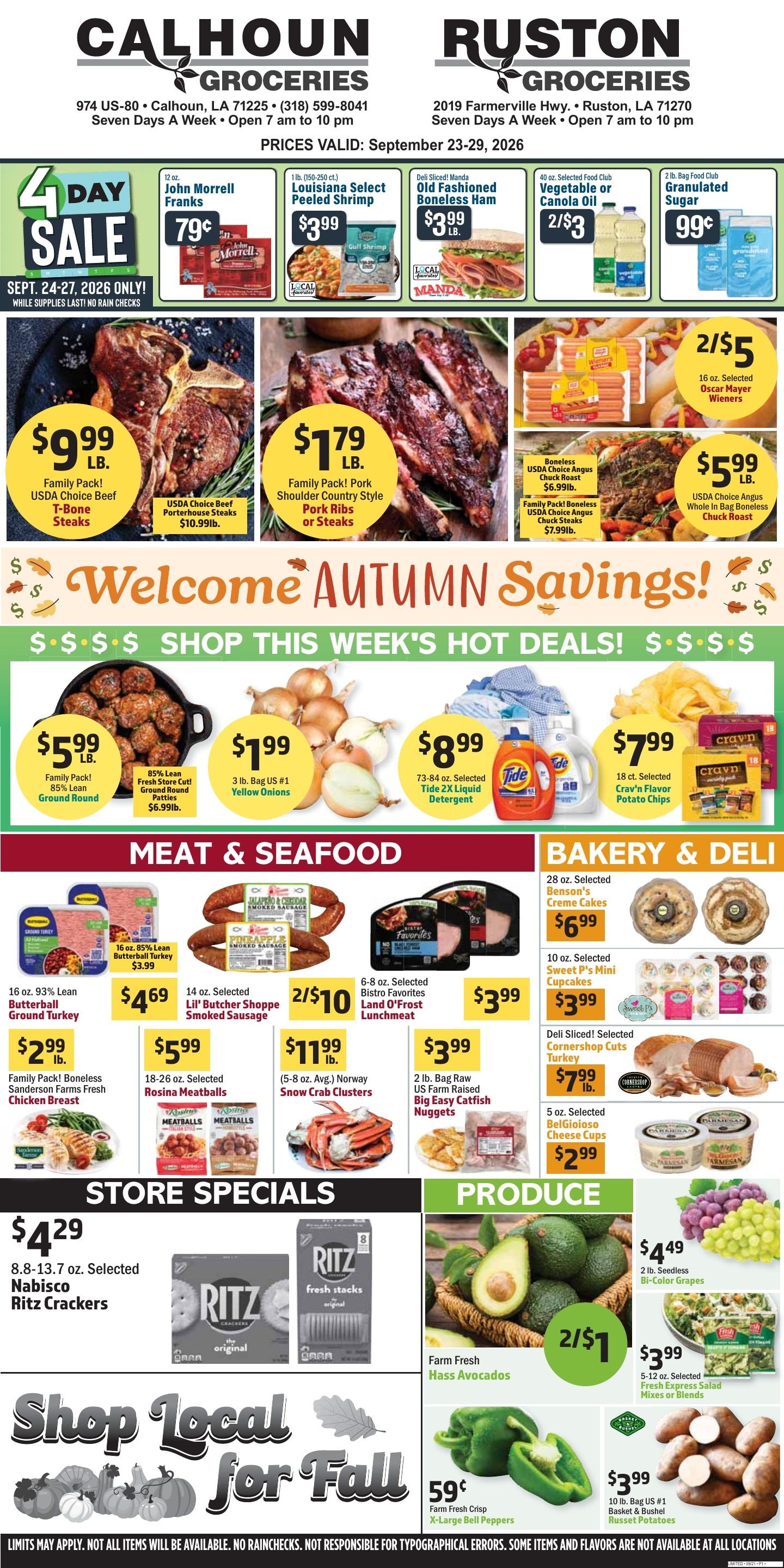 Calhoun Groceries Weekly Ad September 23 - 29, 2026