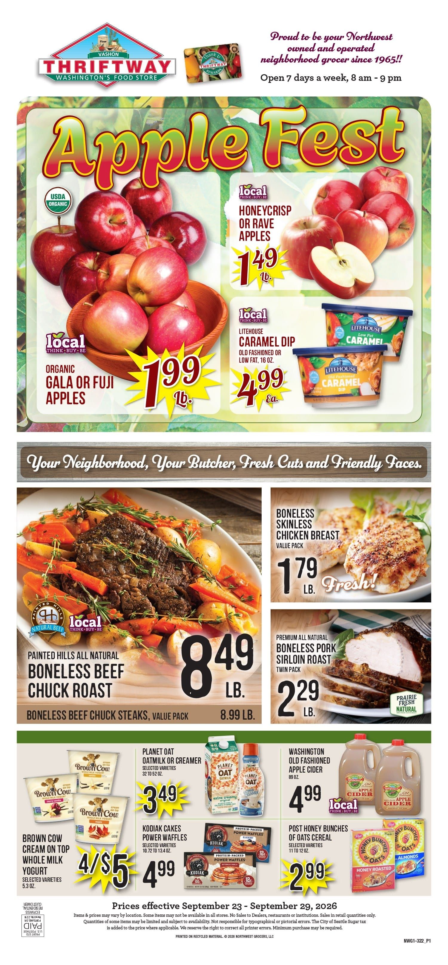 Vashon Thriftway Weekly Ad September 23 - 29, 2026