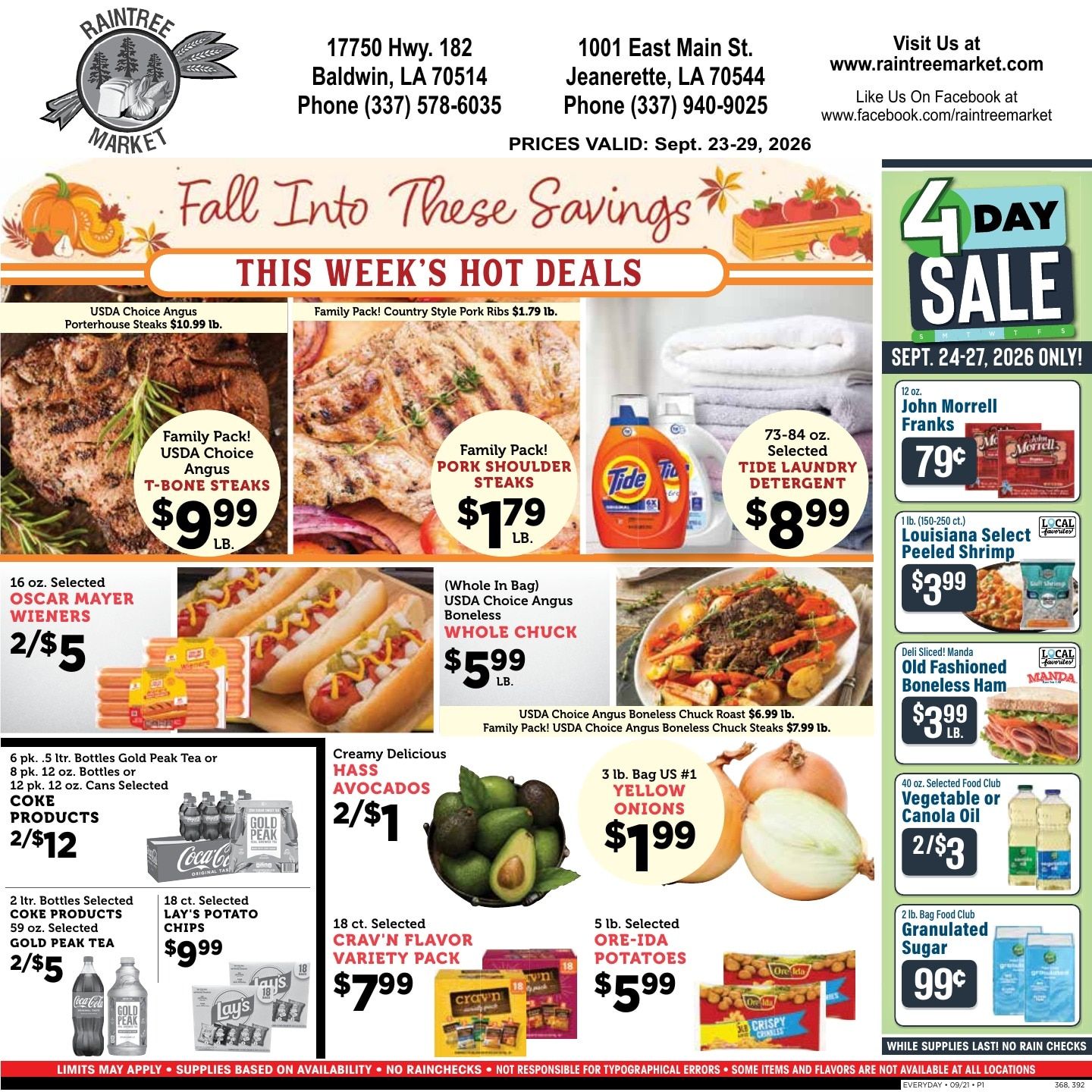 Raintree Market Weekly Ad September 23 - 29, 2026
