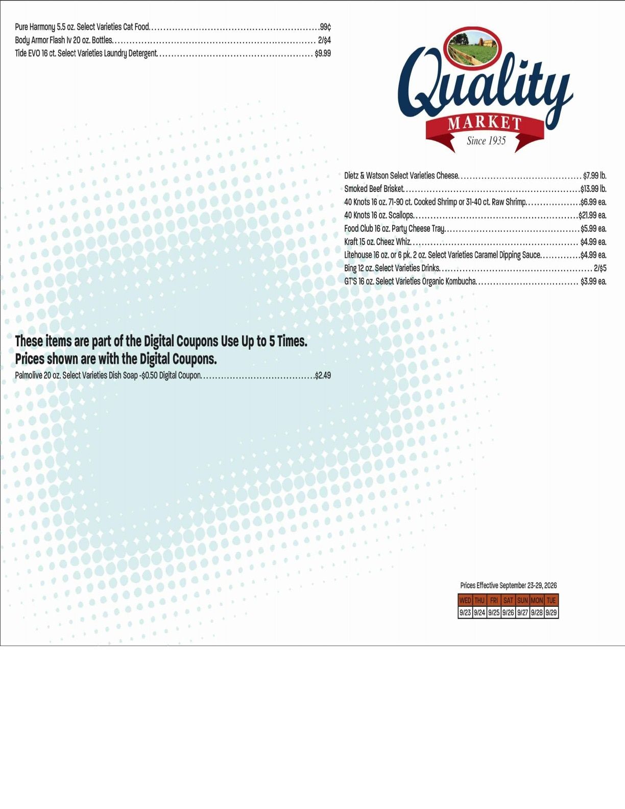 Quality Market (Utah, Vermont) Weekly Ad September 23 - 29, 2026