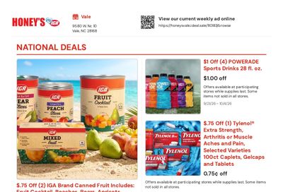 Honey's IGA Weekly Ad September 21 - October 4, 2026