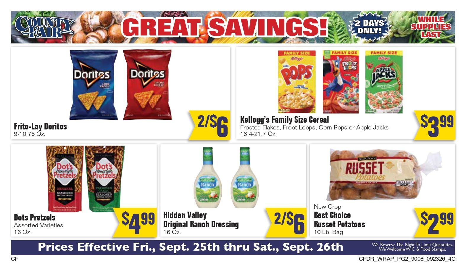 County Fair Food Stores (Dell Rapids, SD) Weekly Ad September 23 - 29, 2026