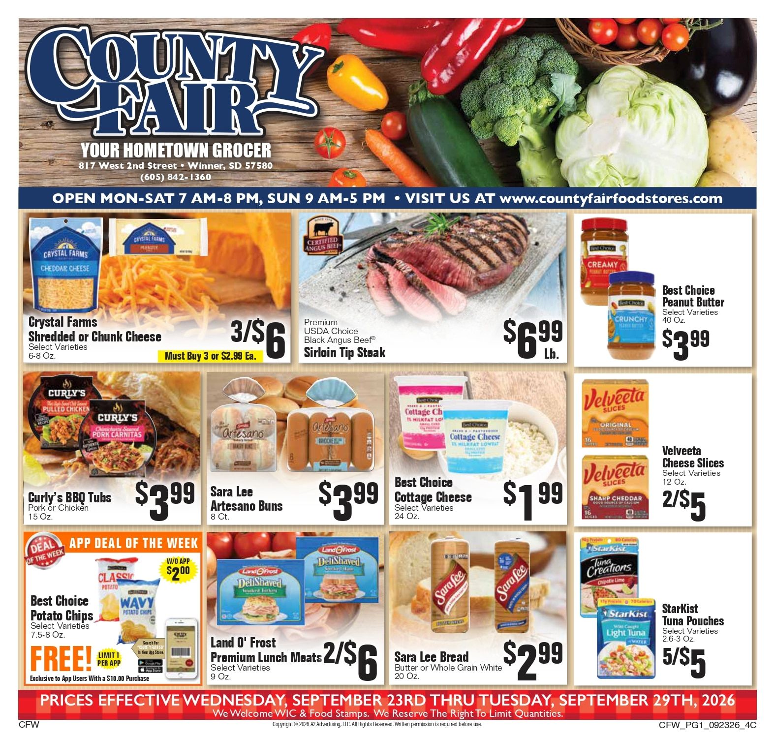 County Fair Food Stores (Winner, SD) Weekly Ad September 23 - 29, 2026