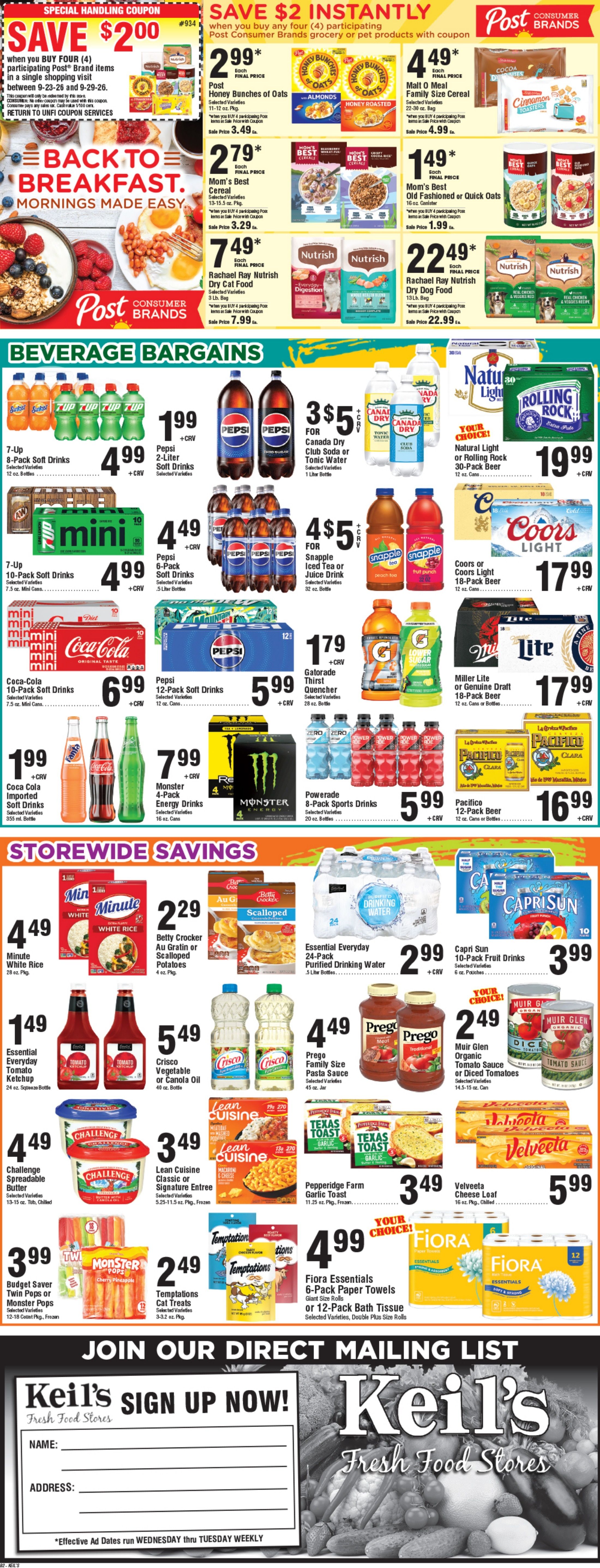 Keil's Fresh Food Stores (San Diego, CA) Weekly Ad September 23 - 29, 2026
