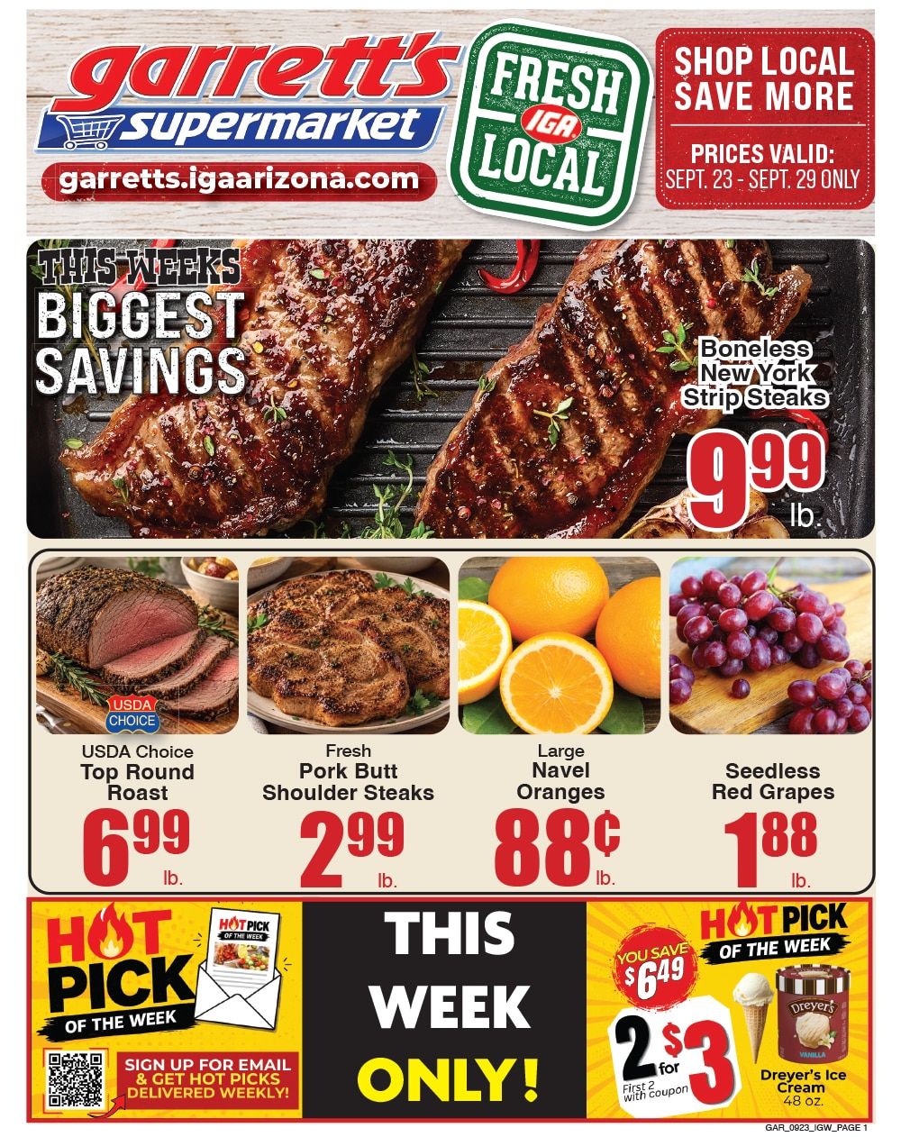 Garrett's IGA Weekly Ad September 23 - 29, 2026