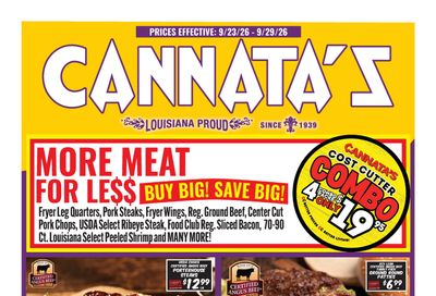 Cannata's Family Market (Louisiana) Weekly Ad September 23 - 29, 2026