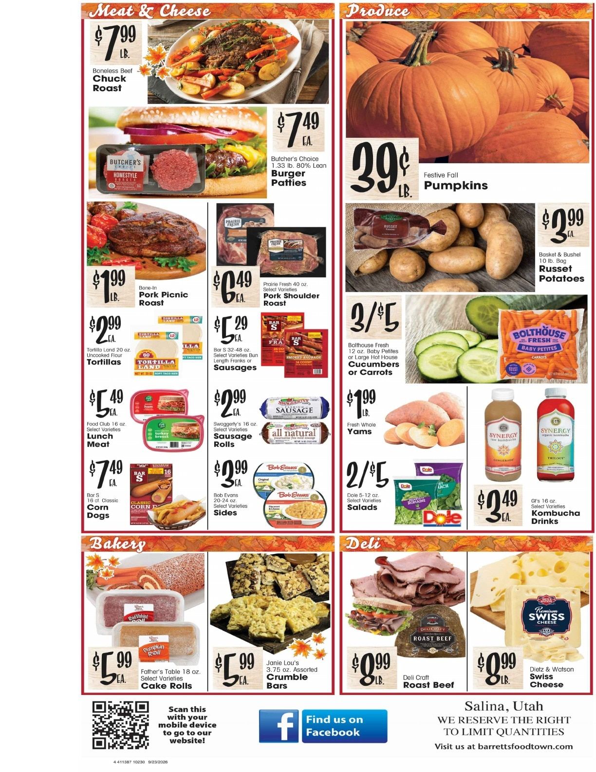 Barrett's Foodtown Weekly Ad September 23 - 29, 2026