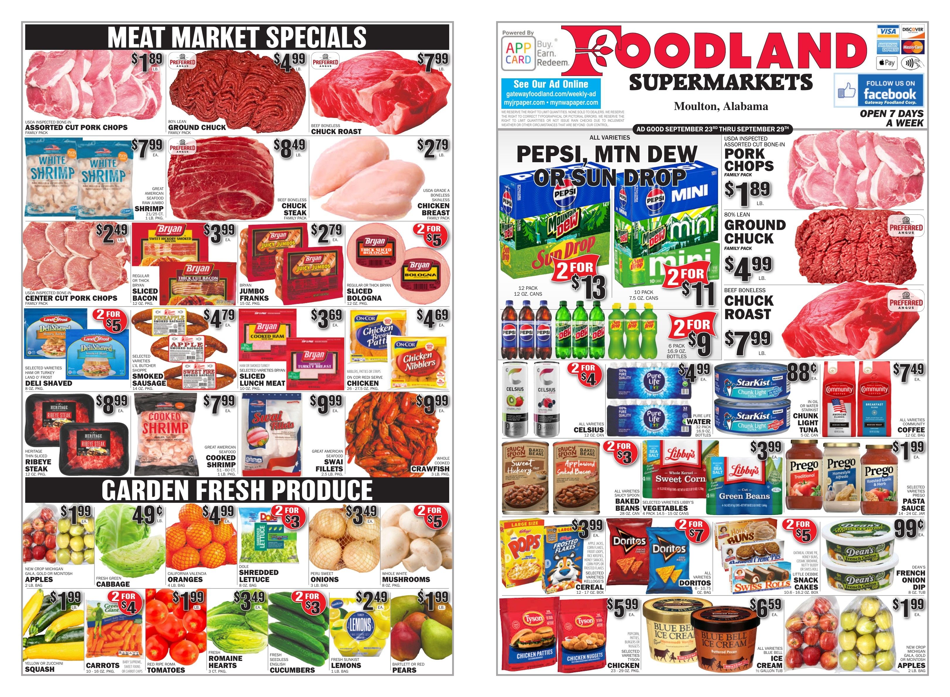 Gateway Foodland (Moulton, AL) Weekly Ad September 23 - 29, 2026