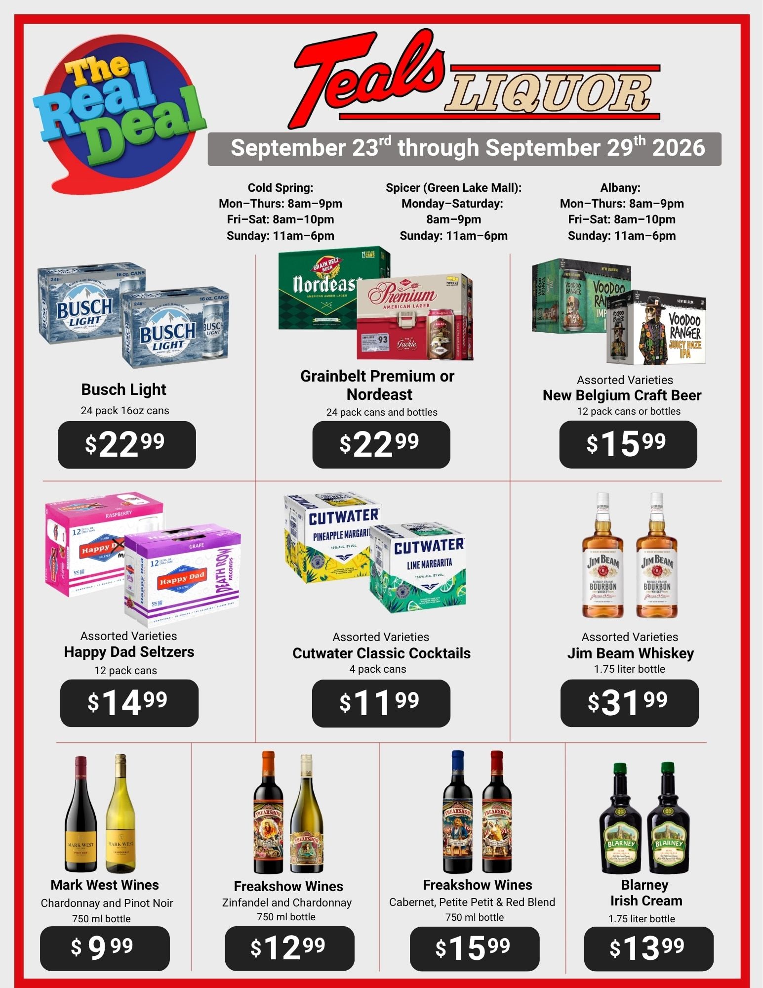 Teal's Market (Albany, Cold Spring and Spicer, MN) Weekly Ad September 23 - 29, 2026