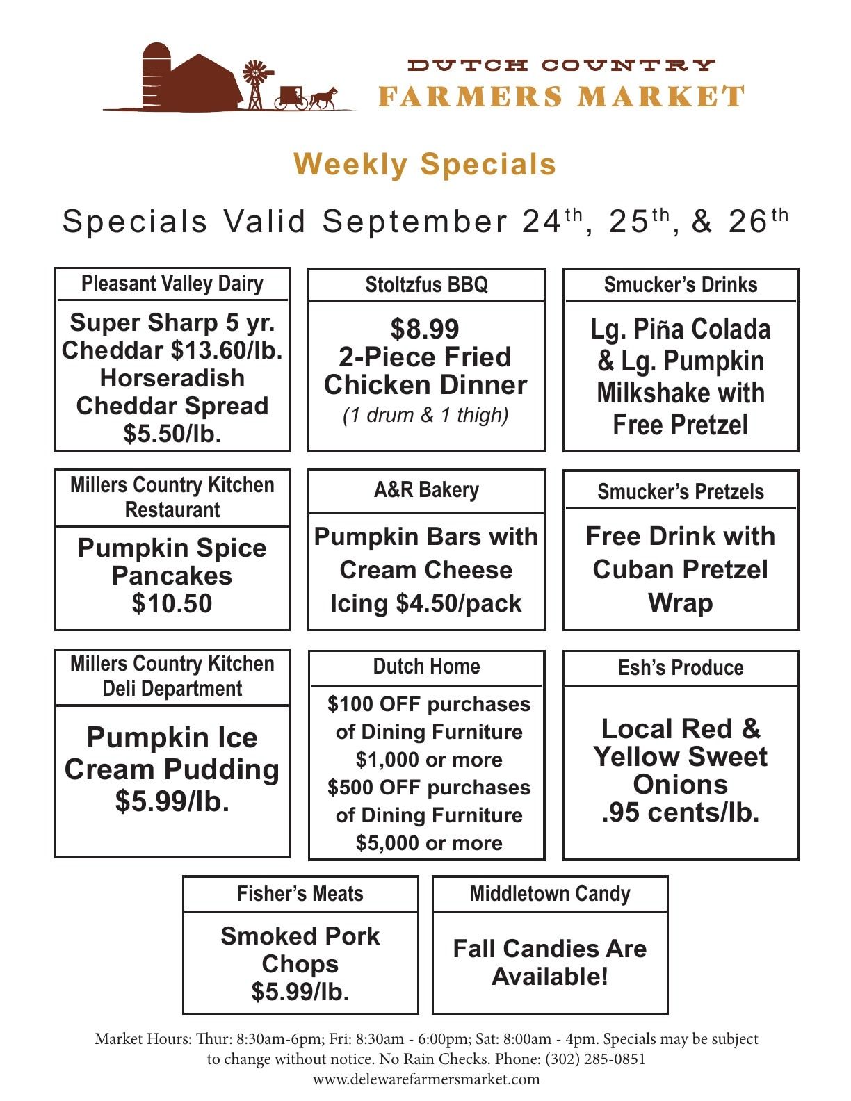 Dutch Country Farmers Market Weekly Specials Weekly Ad September 23 - 25, 2026