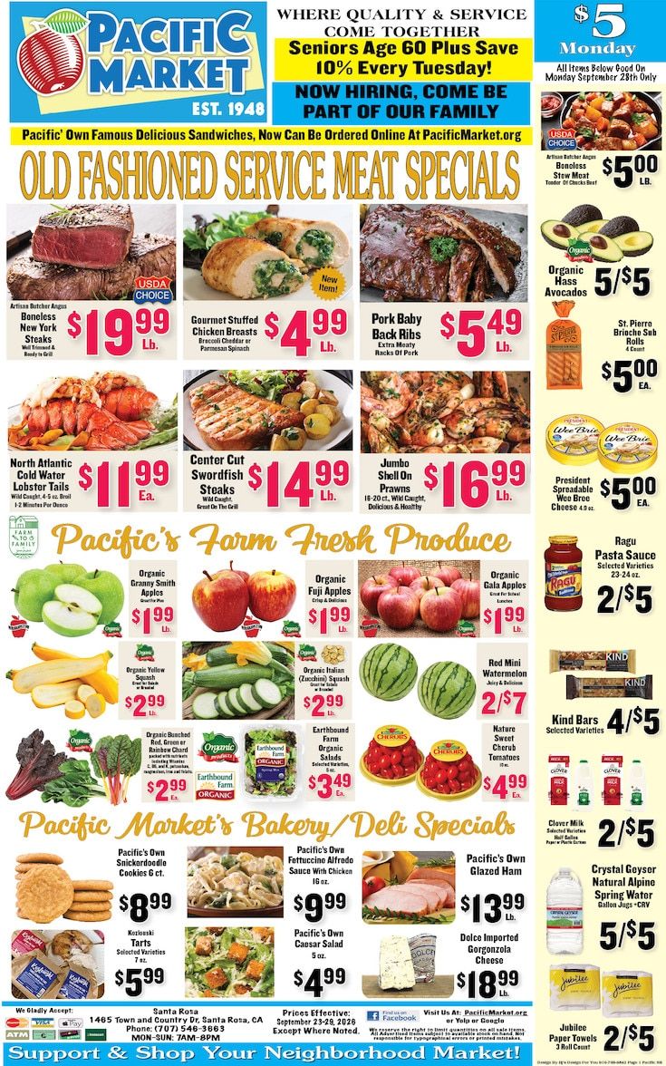 Pacific Market (Santa Rosa, CA) Weekly Ad September 23 - 29, 2026
